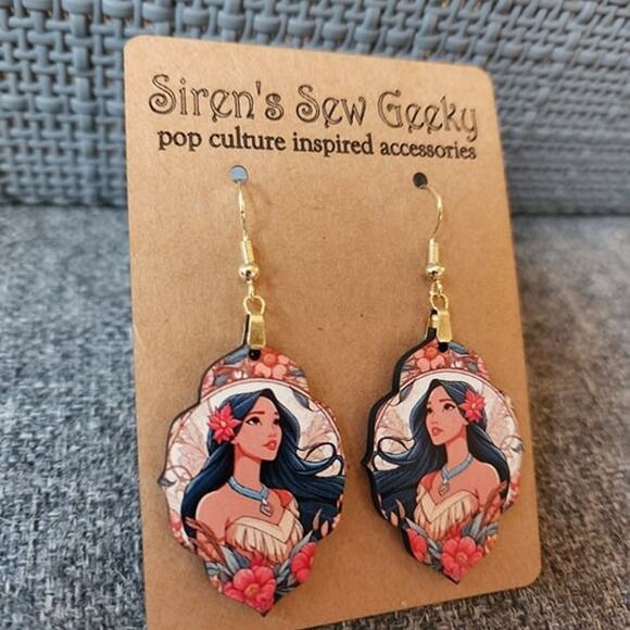 Disney Princess Pocahontas Floral Earrings - Picture 3 of 3
